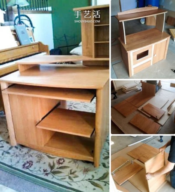 How to transform an old computer desk into a childrens toy kitchen