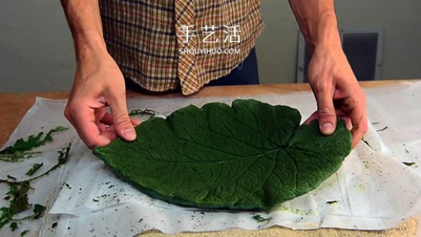 Cement concrete leaf decorative plate can also be used as a fruit plate! 