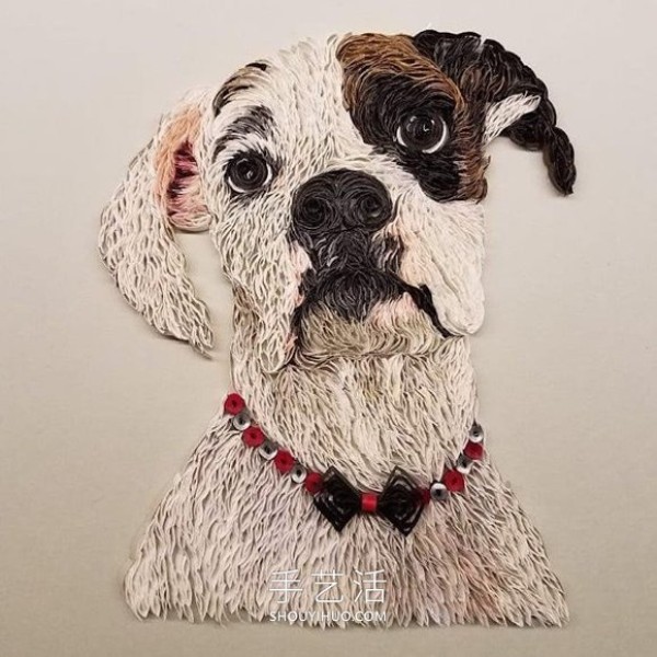 Paper quilling artist creates "surreal" animal portraits