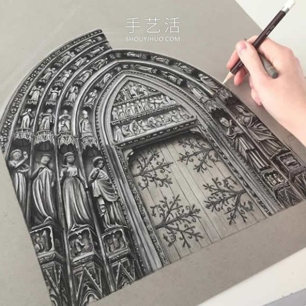 Intricate architectural drawings! Capturing the beauty of Gothic architecture