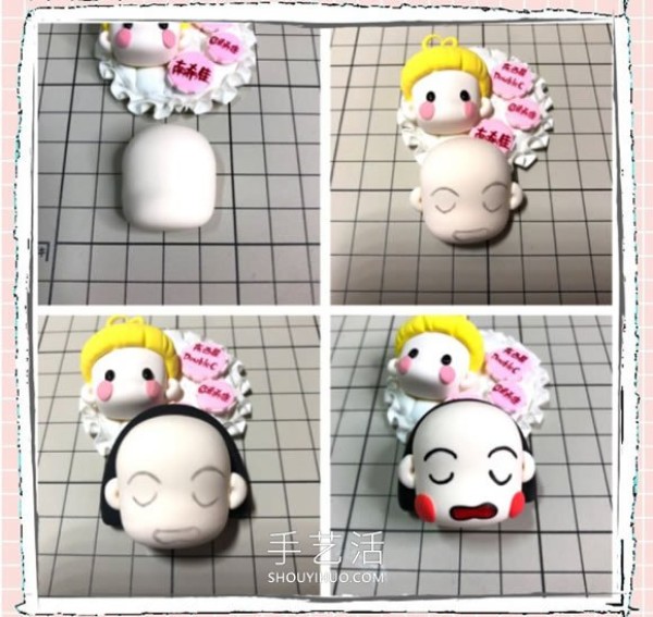 Illustrated tutorial on making sleeping Chibi Maruko-chan from clay