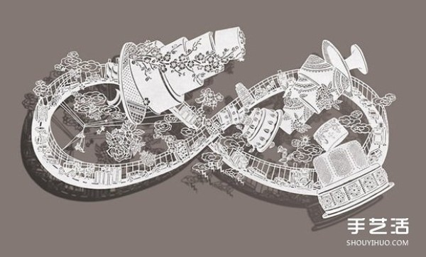 Paper Sculpture Art: Draw a roller-coaster-like gorgeous picture on rice paper