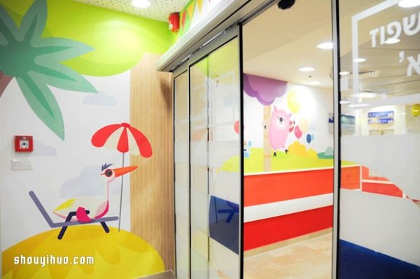 The childlike hospital design allows children to have fun while seeing a doctor