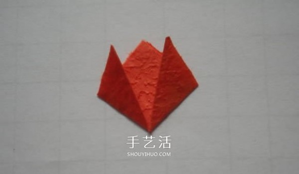 Illustration of the simplest method of making origami tulip stickers