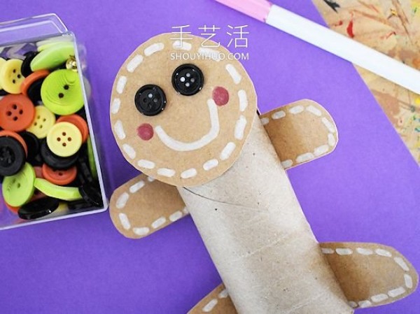 Tutorial on how to make gingerbread men from paper rolls