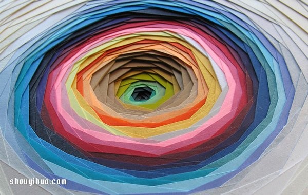 DIY fantastic paper sculpture art by stacking layers of colored cardboard