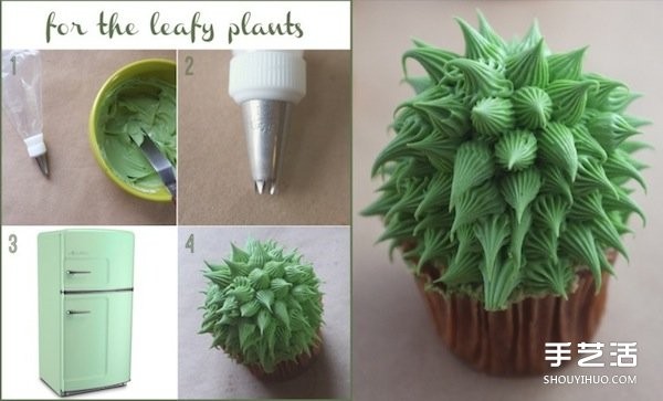 Pictures of how to make a cactus cake that are a little bit spoofy and a little bit playful