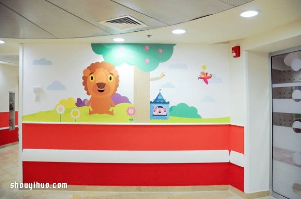 The childlike hospital design allows children to have fun while seeing a doctor