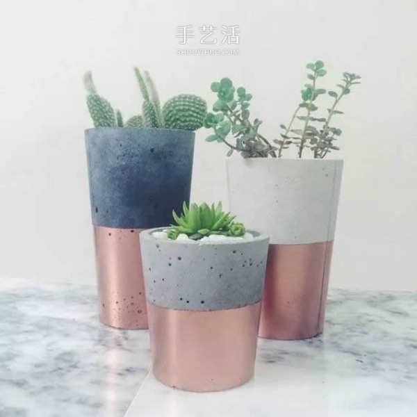 The process of making flower pots with cement is simple and has a healing effect! 