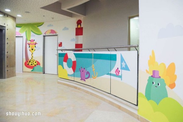 The childlike hospital design allows children to have fun while seeing a doctor