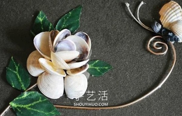 Tutorial on how to make hand-made flower decorative paintings from shells