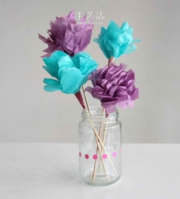 Simple illustrated tutorial on hand-made silk paper flowers