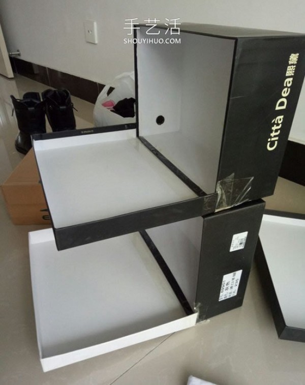 Tutorial on how to make a simple shoe rack by using waste shoe boxes