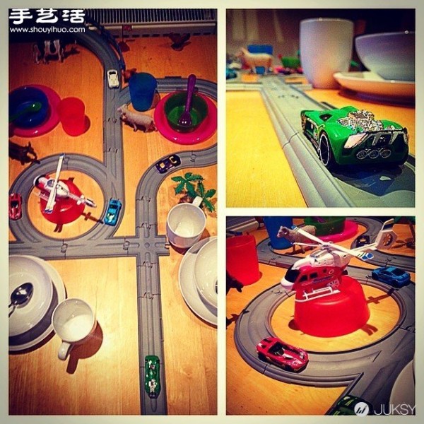 DIY childrens breakfast setting, so creative! 