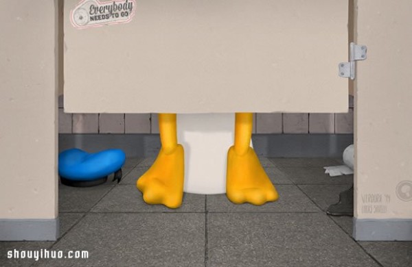 Everyone needs to go to the toilet. Funny cartoon character toilet drawings