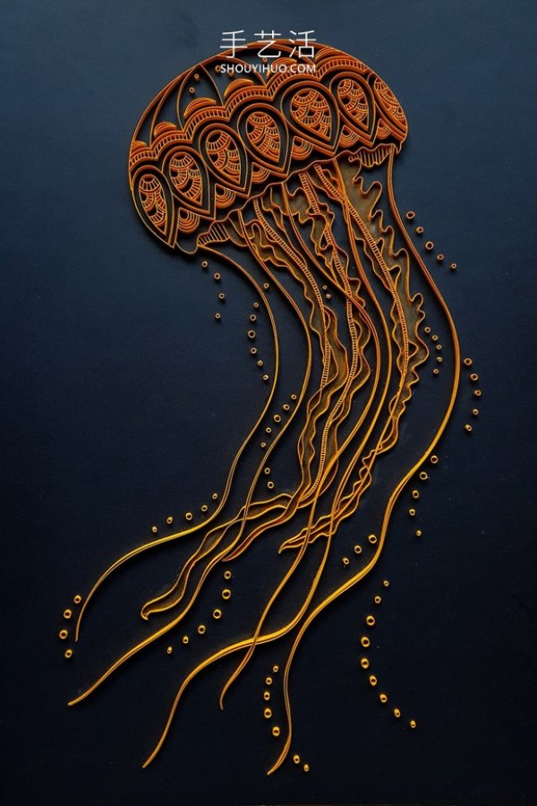 Paper quilling artist DIYs Van Goghs "Starry Night"