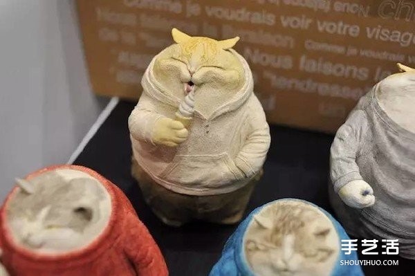 Clay Fat Cats handmade works, appreciate the exquisite cat clay works pictures