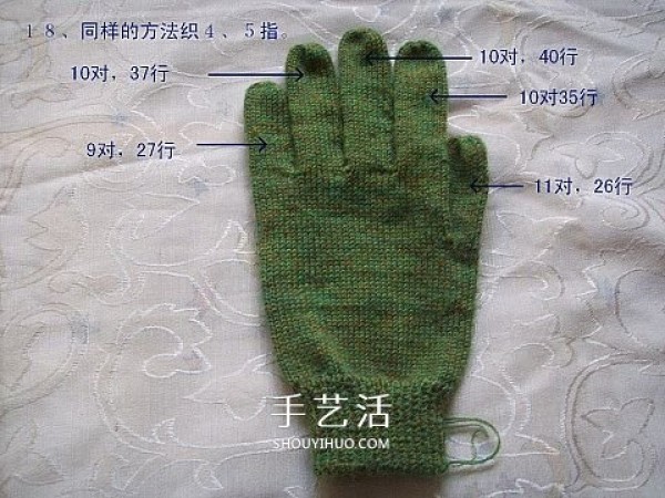 Hand-knitted hand-knitted finger gloves of solid-color, pattern-free gloves