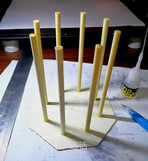 Tutorial on how to make ancient pagodas with disposable chopsticks