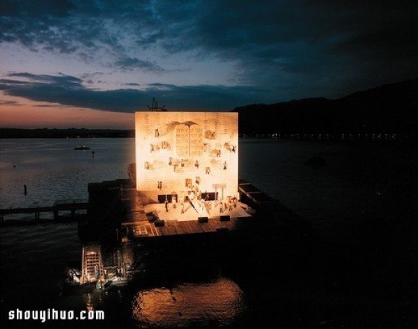 The magnificent water opera house on Lake Constance in Austria