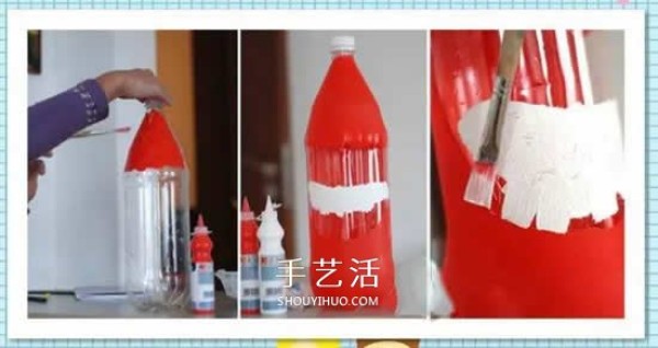 Cute long-legged Santa Claus handmade simple drink bottles reused