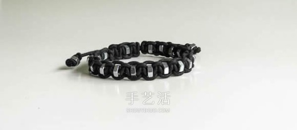 Octagonal nut braided mens bracelet, a Valentines Day gift for your boyfriend