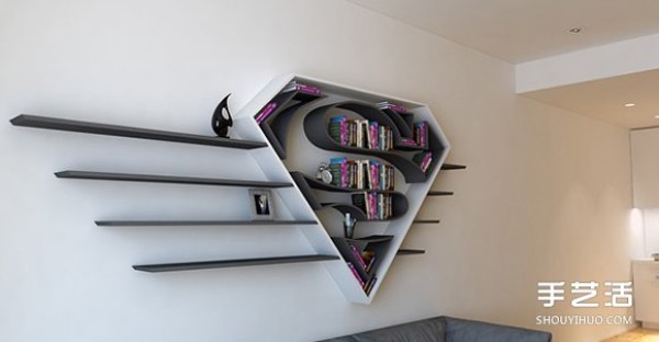 Knowledge is really power! Domineering superhero bookshelf design