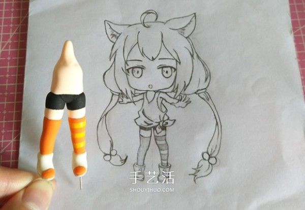 How to make a hand-made cat palace girl doll with ultra-light clay