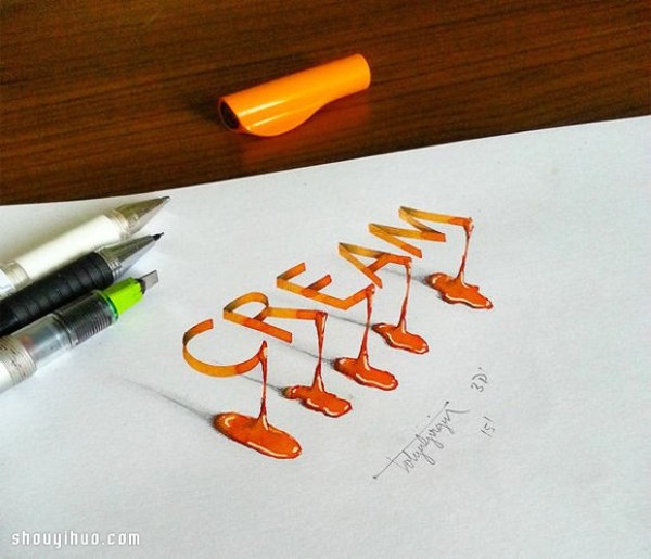 Turkey Tolga Girgins 3D three-dimensional font painting