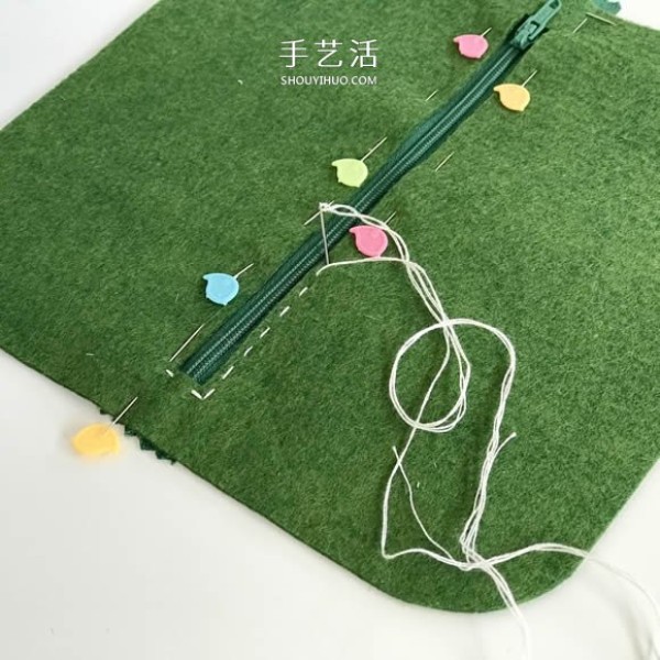 Illustration of how to make your own felt pencil case/cosmetic bag/wallet