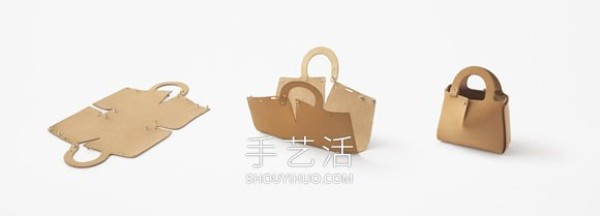 DIY flat to three-dimensional bag style! Fold leather into a handbag mai