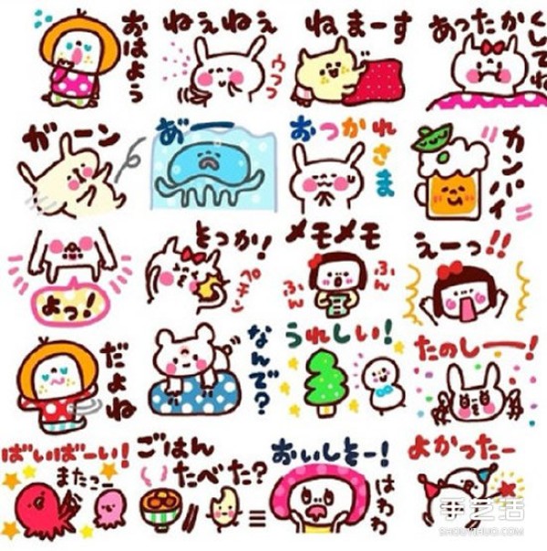 Simple and cute character and animal simple drawing handbook material picture