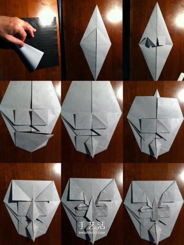 Mysterious freedom fighter! Illustration of the origami method of the V for Vendetta mask