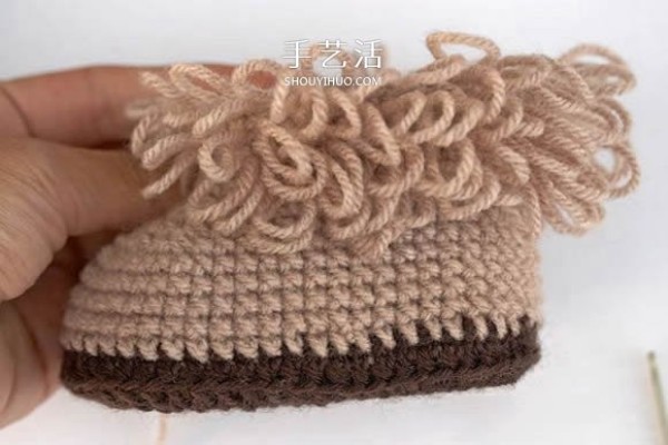 UGG style baby shoe knitting method crochet warm baby shoes