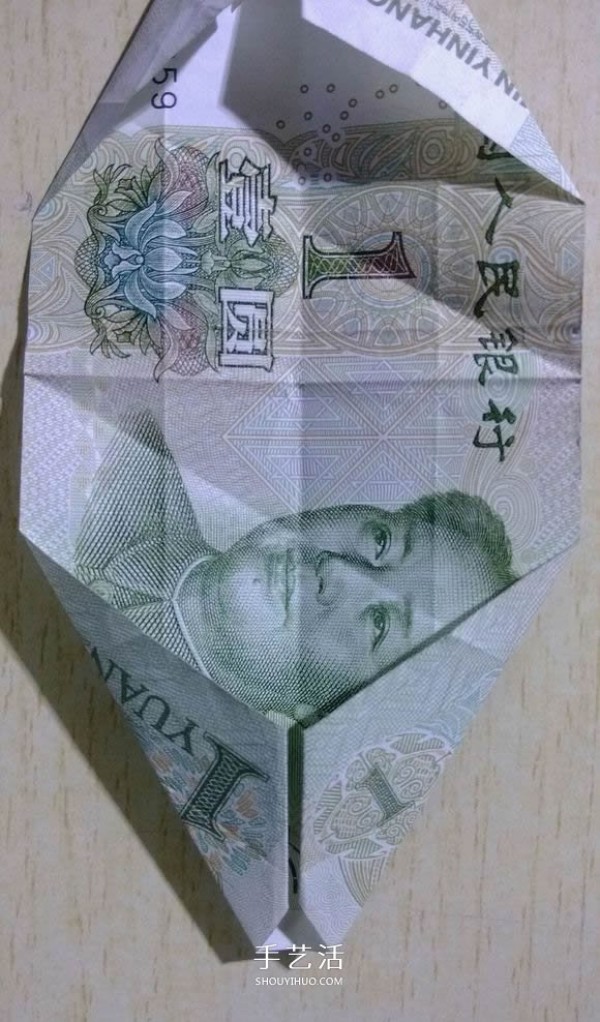 One-yuan banknote origami six-pointed star complex banknote six-pointed star folding method