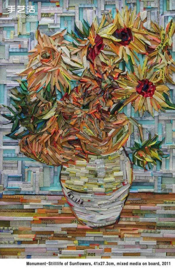 When Van Gogh met collage: a world-famous painting made from waste newspapers and magazines