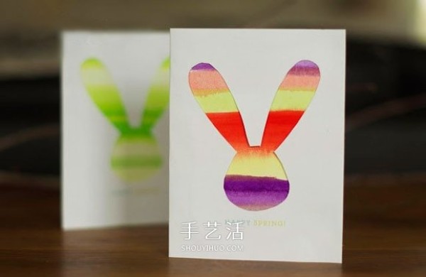 How to make a homemade Easter card and make a rabbit greeting card for the Mid-Autumn Festival