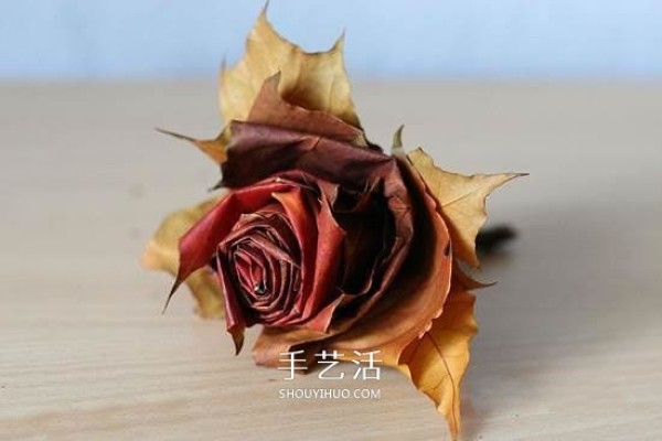 How to make roses with maple leaves, tutorial simple DIY method of maple leaf roses