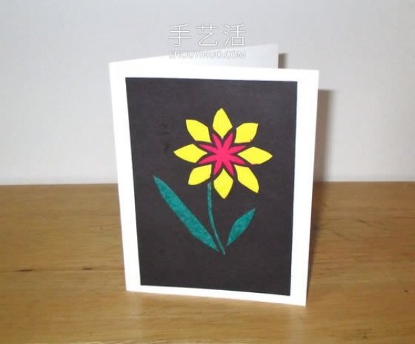 Illustrated tutorial on how to make a beautiful flower thankful card