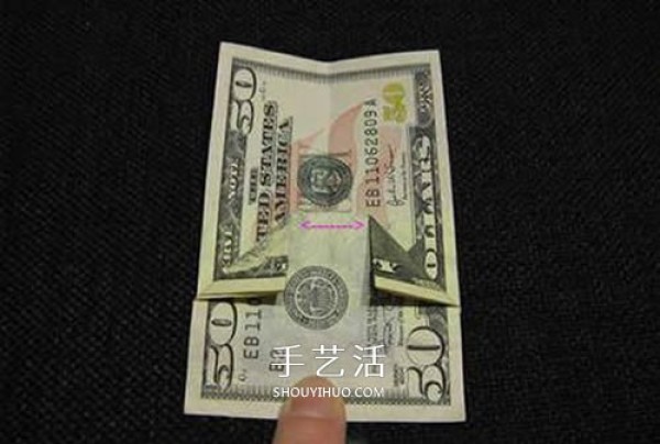 How to fold a U.S. dollar Christmas tree with illustrations and steps for paper money origami Christmas tree