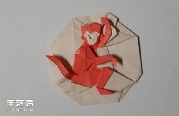 How to origami a monkey badge, how to fold a monkey pattern, how to fold it manually