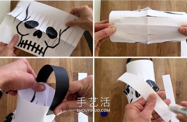 Tutorial on how to make handmade Halloween skull lanterns in kindergarten