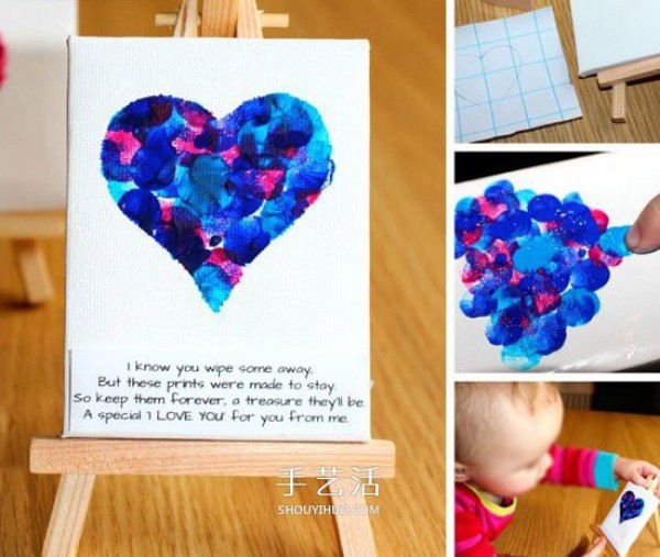 How to draw beautiful and romantic Valentines Day love cards with finger prints