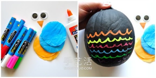 Tutorial on how to make handmade pumpkin owls in kindergarten