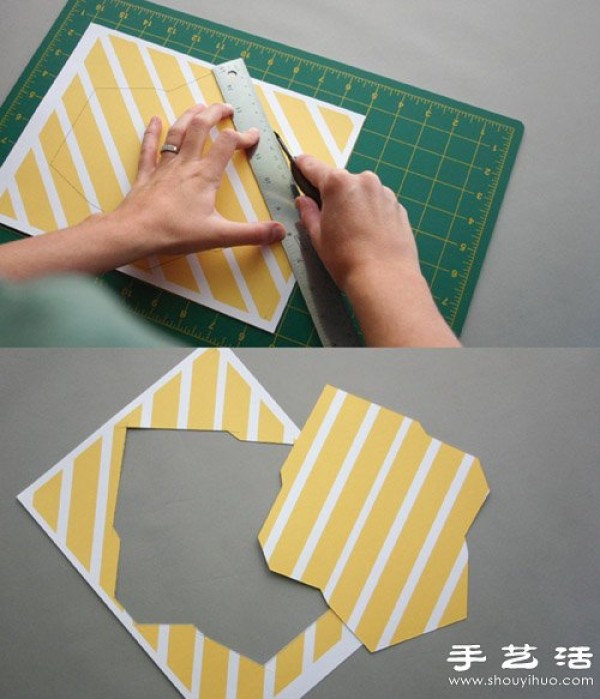 A simple illustration of how to fold an envelope, a simple hand-made envelope