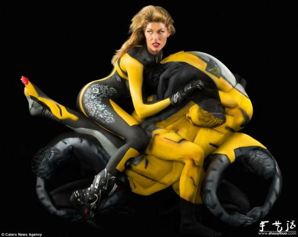 Creative Body Painting Motorcycle