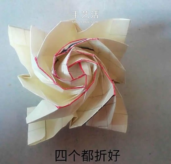 Practice on folding beautiful paper roses before Valentines Day