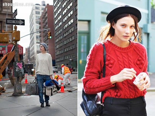 Knitted fisherman sweaters make girls look more cute