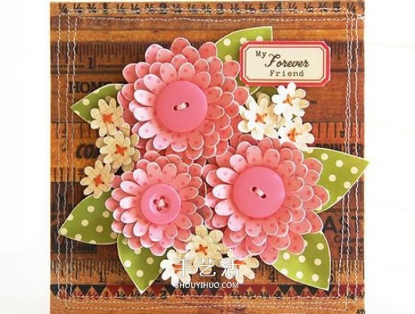 Mid-Autumn Festival Greeting Cards DIY Illustrations of Handmade Cardboard Flowers Greeting Cards