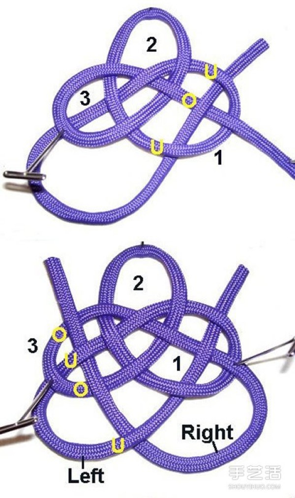 Exorcist Protective Knot: How to weave Cloud Knot and Solomons Seal Knot Illustration